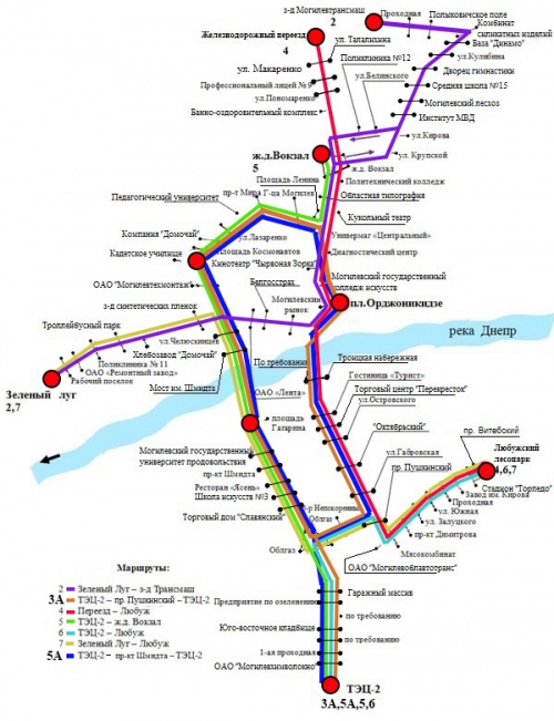 Схема маршрута 634